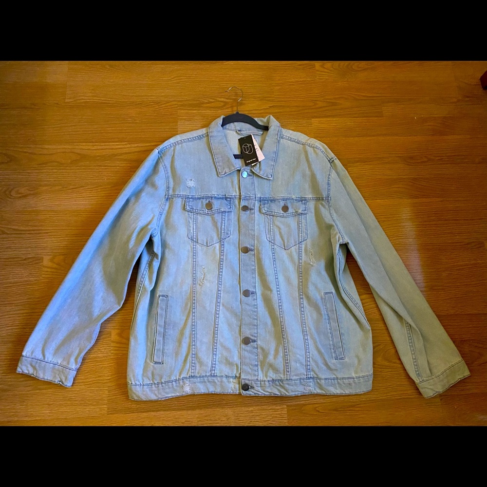 Mens Original Use Distressed Denim Jean Jacket XXL
